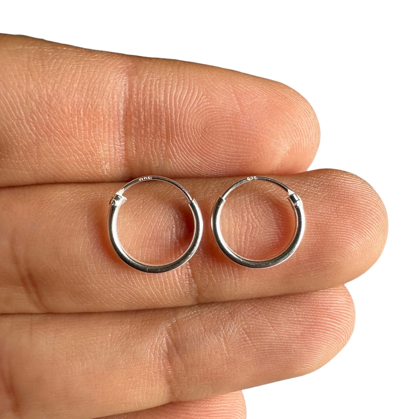 Sterling Silver Hoop Earrings 12mm Small Minimalist Hoops