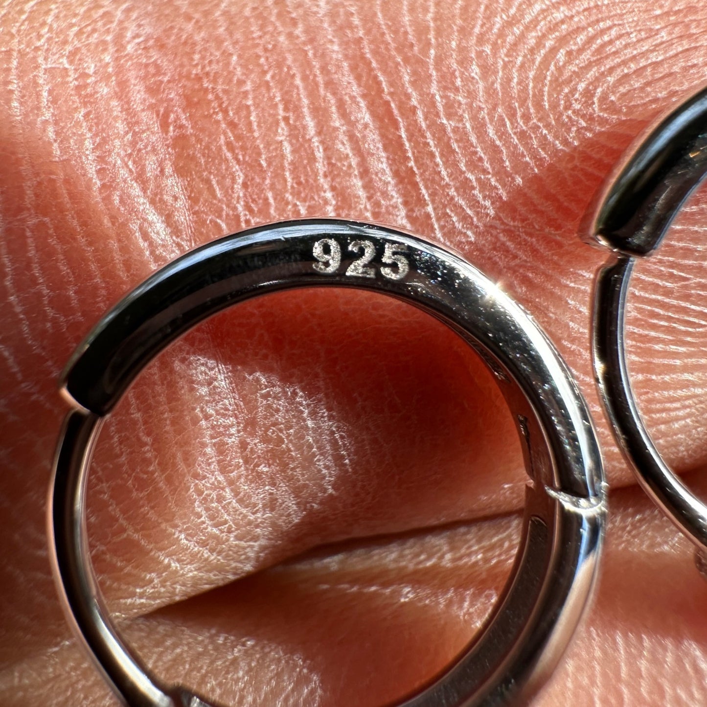Sterling Silver Huggie Hoops 10mm Rhodium Plated