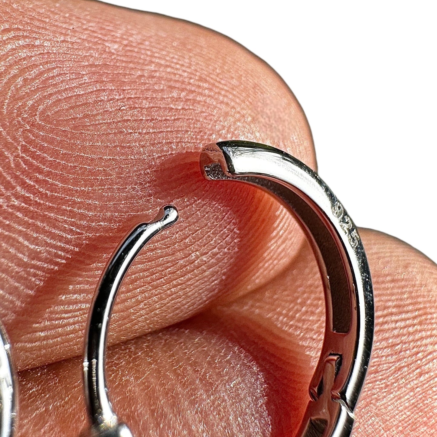 Sterling Silver Huggie Hoops 10mm Rhodium Plated