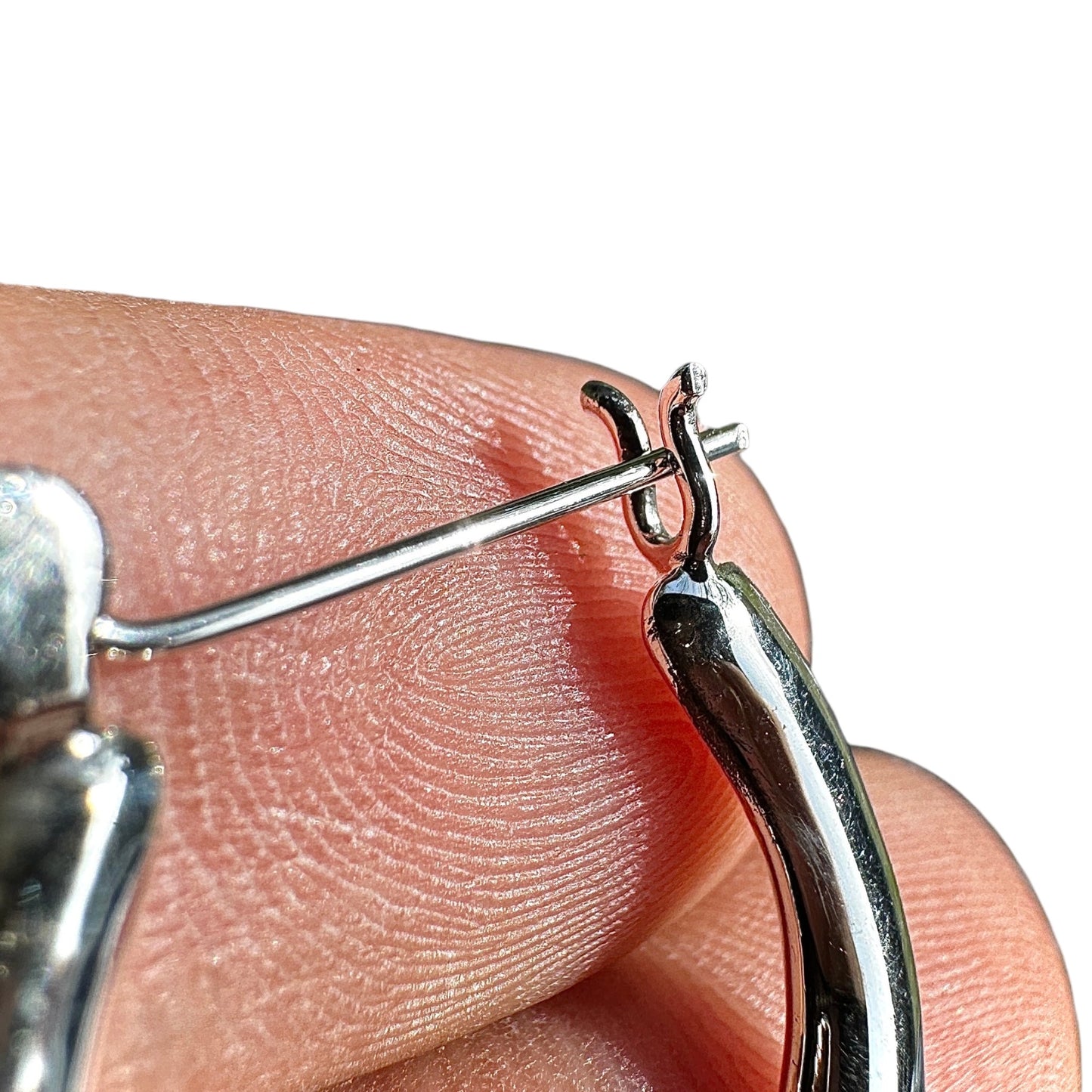 Sterling Silver Hoop Earrings 28mm Oval Hoops