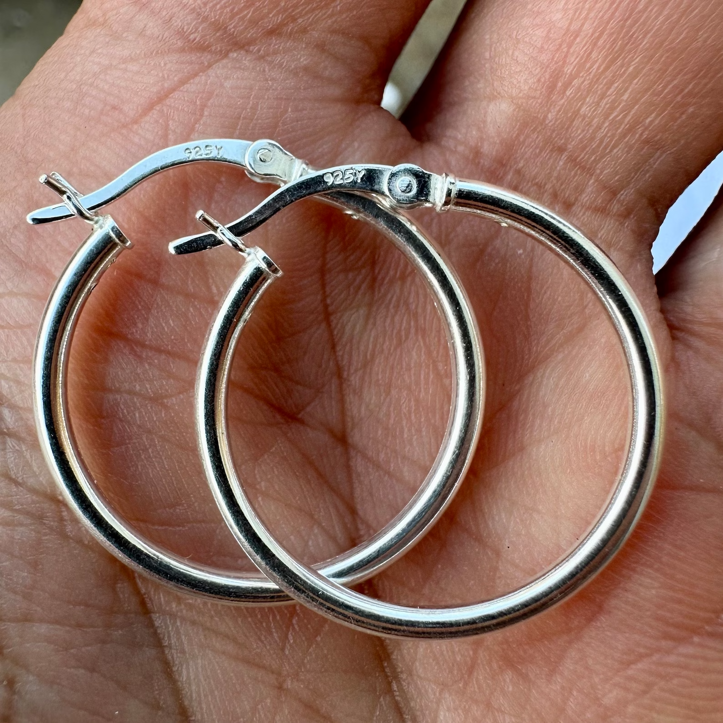 Sterling Silver 925 Italy Small Medium Large Hoop Earrings for Men Women - leoshopdeals