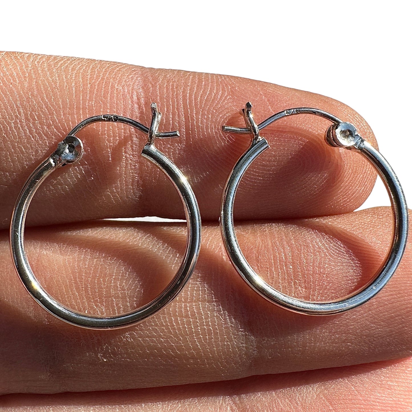 Sterling Silver Hoop Earrings 20mm Round Hoops