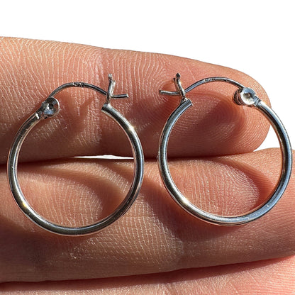 Sterling Silver Hoop Earrings 20mm Round Hoops