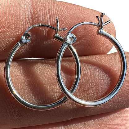 Sterling Silver Hoop Earrings 20mm Round Hoops
