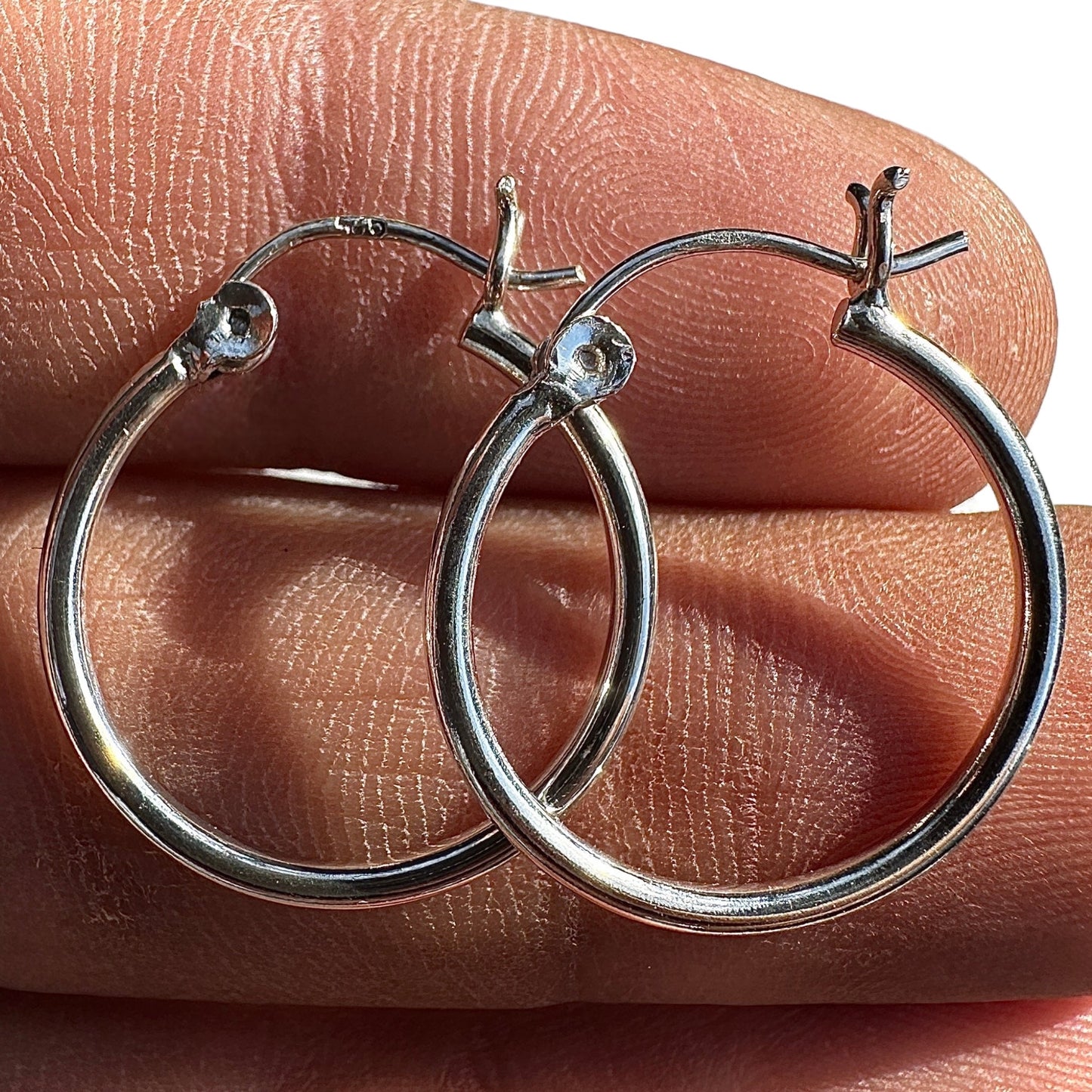 Sterling Silver Hoop Earrings 20mm Round Hoops