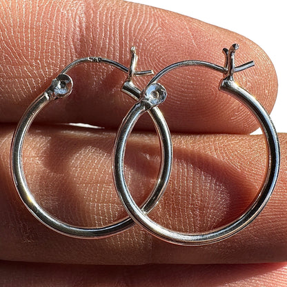Sterling Silver Hoop Earrings 20mm Round Hoops