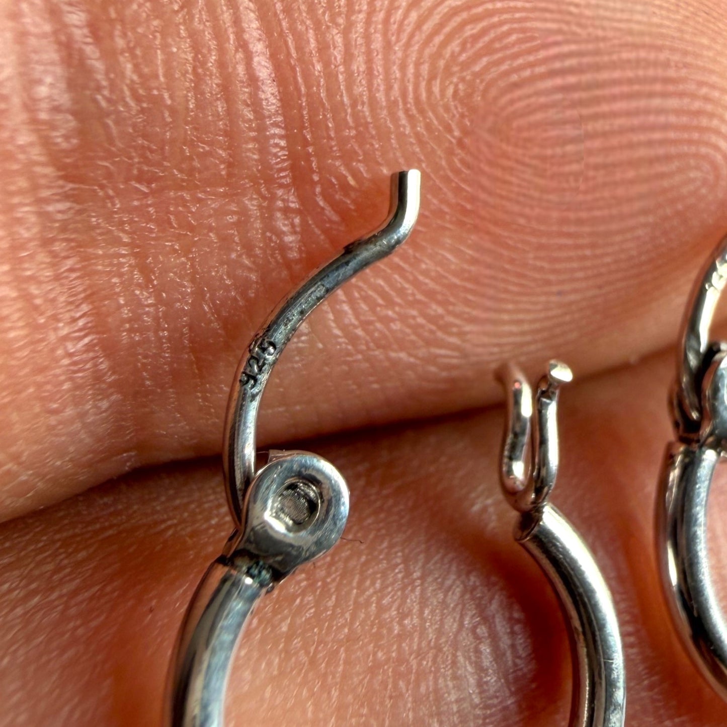 Sterling Silver Hoop Earrings 12mm, 925 Thin Polished Hoops