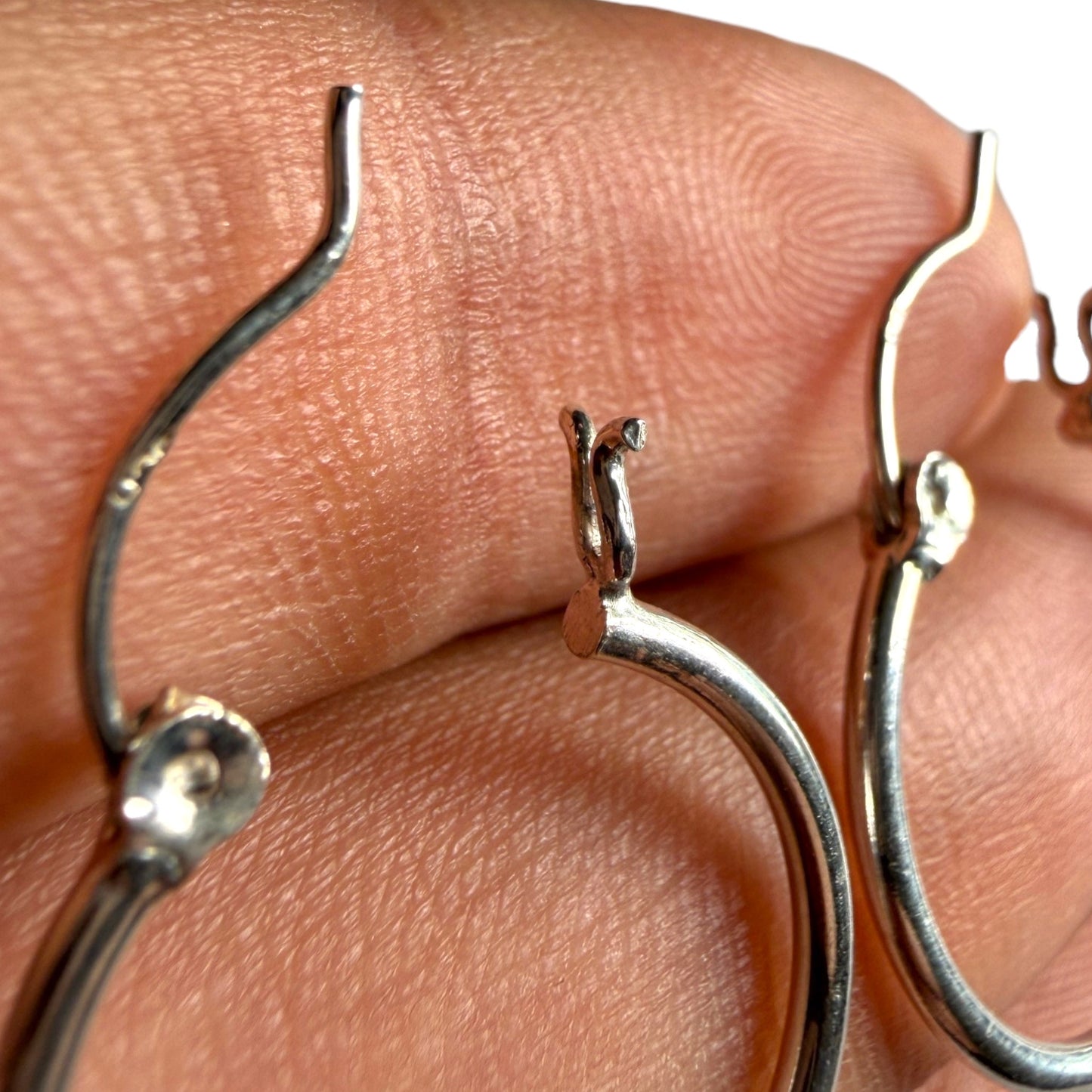 Sterling Silver Hoop Earrings 20mm, 925 Thin Polished Hoops