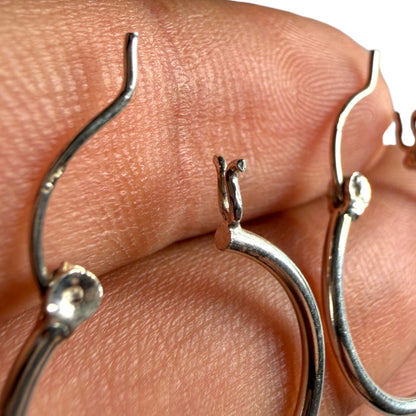 Sterling Silver Hoop Earrings 20mm, 925 Thin Polished Hoops