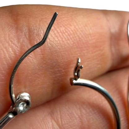 Sterling Silver Hoop Earrings 30mm, 925 Thin High Polished Hoops