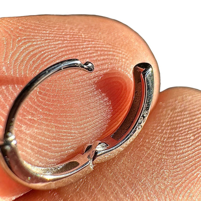Sterling Silver Huggie Hoops 8mm Rhodium Plated