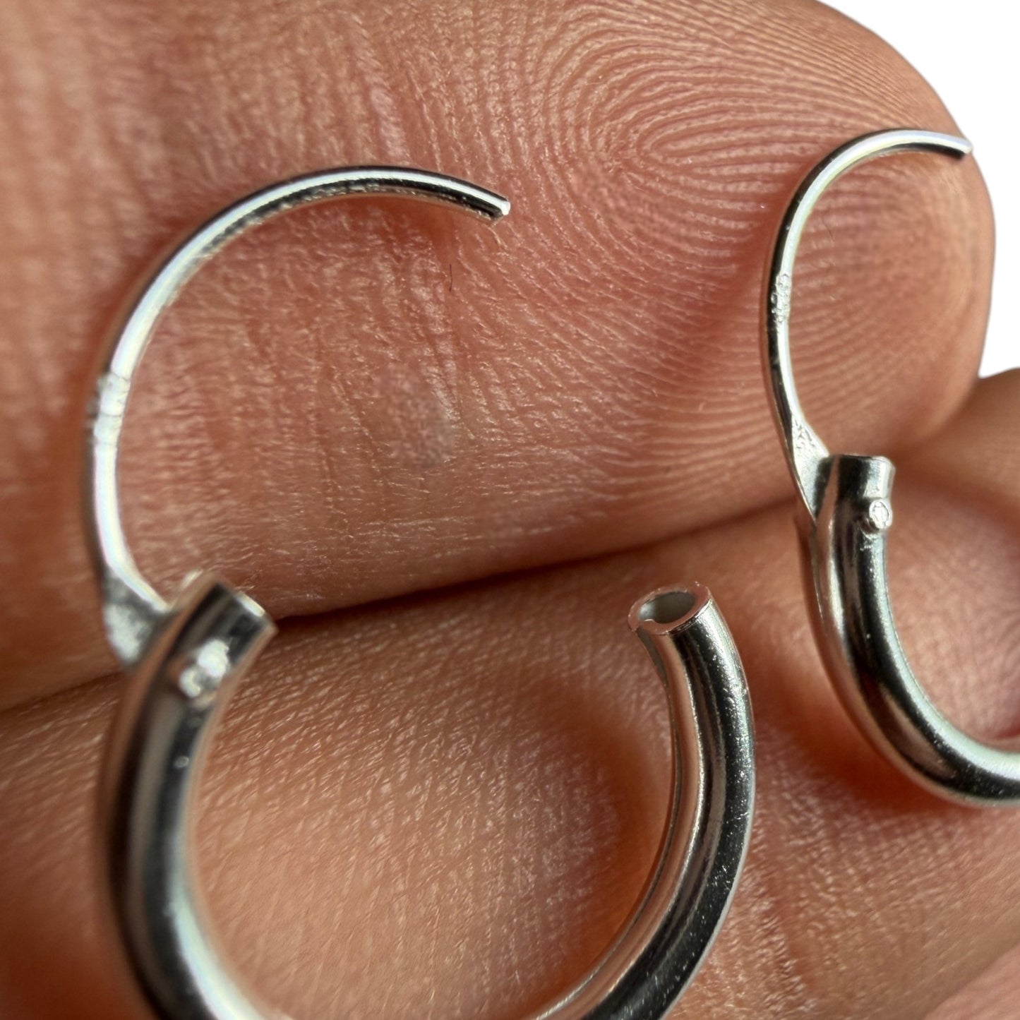 Sterling Silver Huggie Earrings 14mm, 925 Hypoallergenic Hoops
