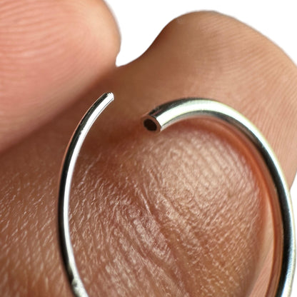 Sterling Silver Hoop Earrings 14mm Small Minimalist Hoops