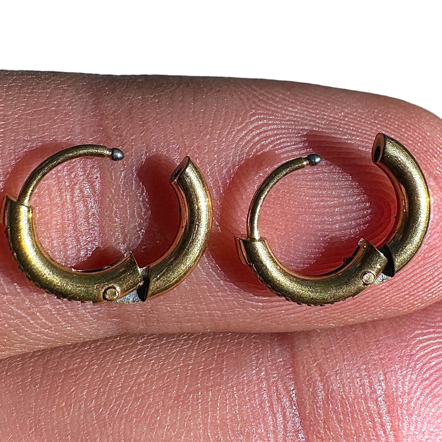 Gold Huggie Earrings 9.75mm Tiny Hoops 18K Gold PVD 316L Stainless Steel