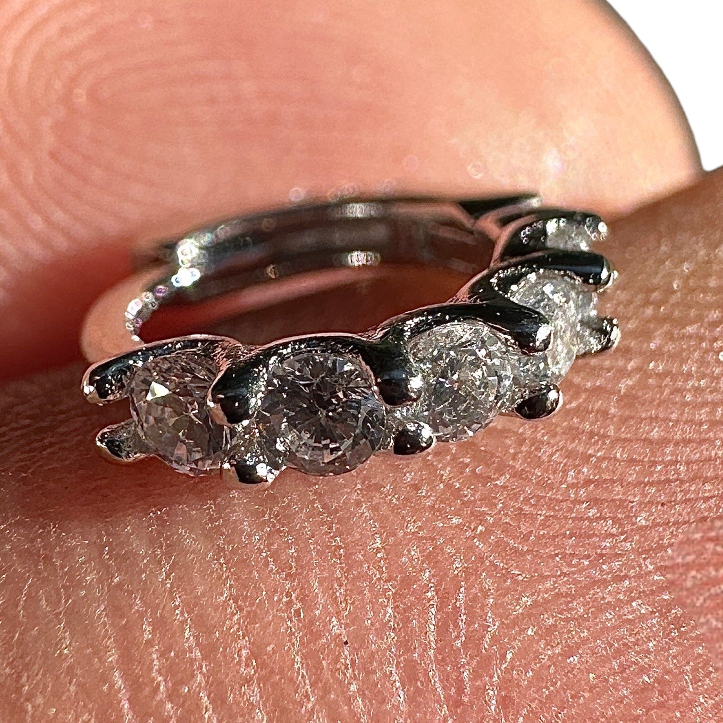 Huggie Hoop Earrings 10mm 925 Sterling Silver CZ Small Hoops