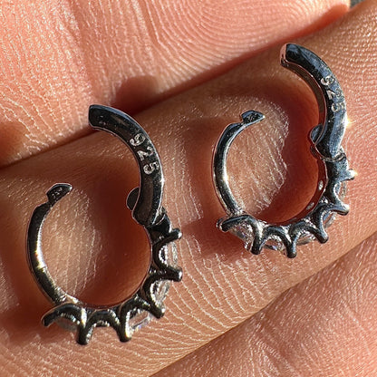 Huggie Hoop Earrings 10mm 925 Sterling Silver CZ Small Hoops