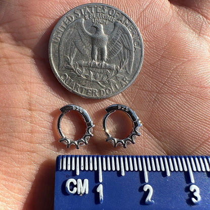 Huggie Hoop Earrings 10mm 925 Sterling Silver CZ Small Hoops