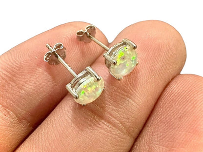 925 Sterling Silver 6mm Round Cut Birthstone Earrings Gift for Women All Colors