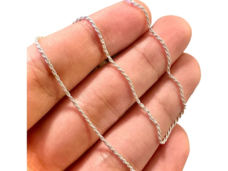 925 Sterling Silver 1mm Rope Chain Anklet Bracelet for Women