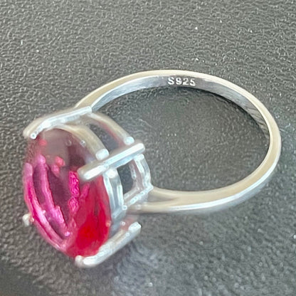 Gorgeous Ruby Ring For Women 5.00 CTTW Oval Ruby Oval Cut Ring Sterling Silver Ring Women Sterling Silver Ruby Ring 925 Oval Ring for Women - leoshopdeals