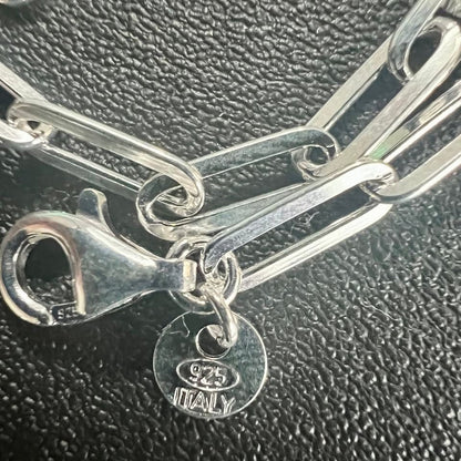 Paperclip Bracelet/Necklace For Women/Men Sterling Silver, Paperclip Chain Necklace Silver Sterling, Paperclip Necklace, Paperclip Bracelet - leoshopdeals