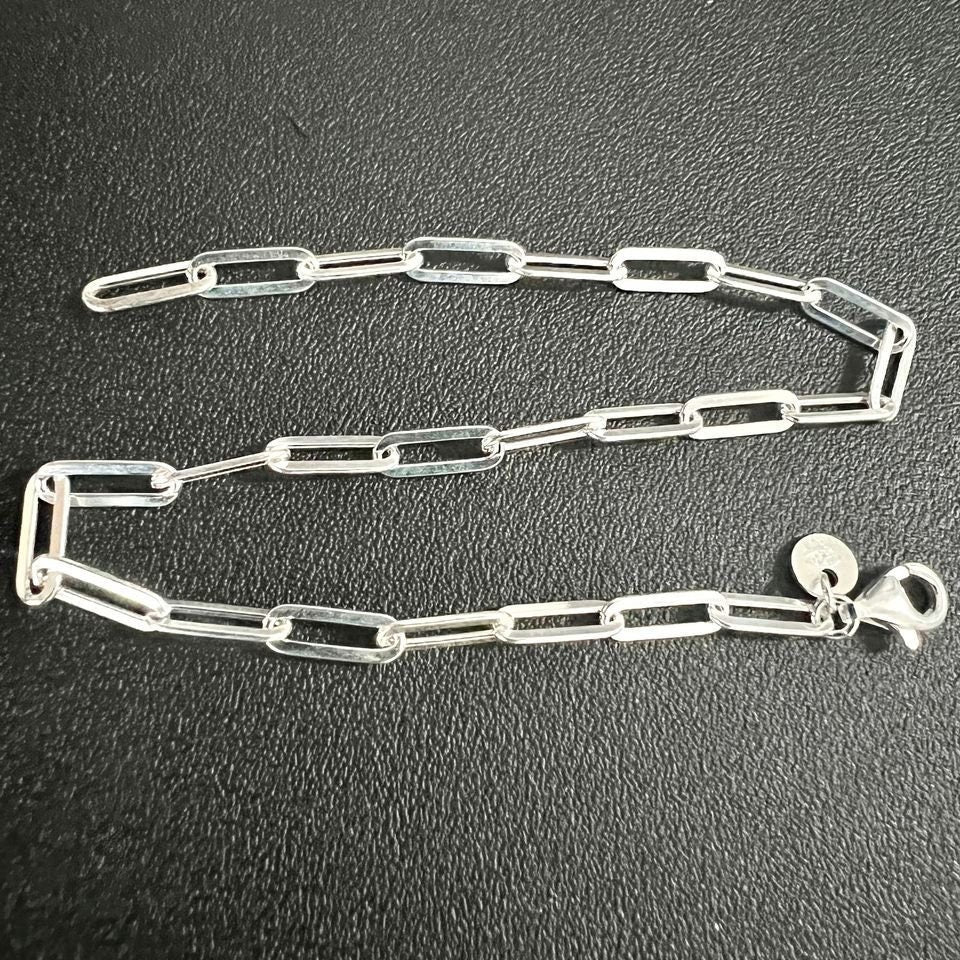 Paperclip Bracelet/Necklace For Women/Men Sterling Silver, Paperclip Chain Necklace Silver Sterling, Paperclip Necklace, Paperclip Bracelet - leoshopdeals