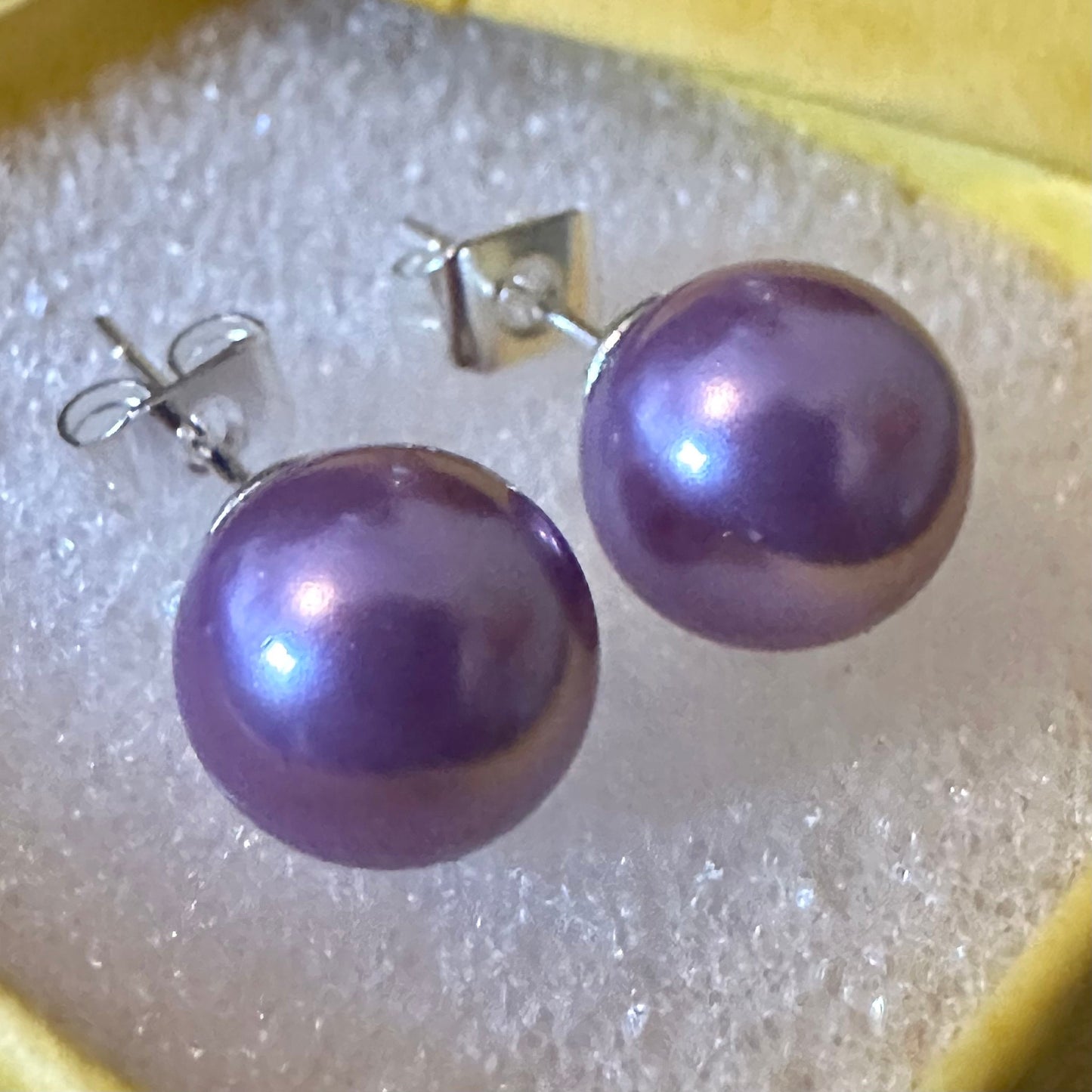 Purple Pearl Earrings, 8mm Freshwater Pearl Stud Earrings, Purple Stud Earrings, Earrings for Women, Pearl Stud Earrings, Pearl Earrings - leoshopdeals