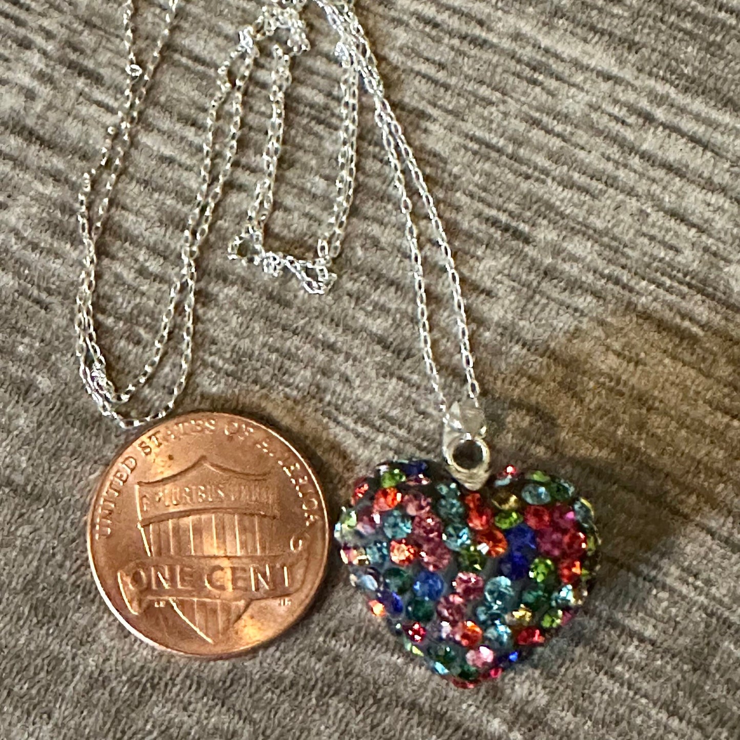 Bubble Heart Necklace, Multicolor Pendant Necklace, 925 Sterling Silver Necklace, Multicolor Necklace, Heart Necklace, Puffed Heart Necklace - leoshopdeals