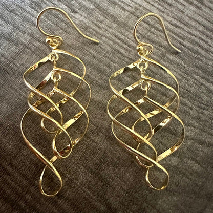 Gold Dangle Drop Earrings, 925 Sterling Silver Earrings, Layered Earrings, Gold Plated Dangle Earrings, Gold Dangle Earrings, Women Earrings - leoshopdeals