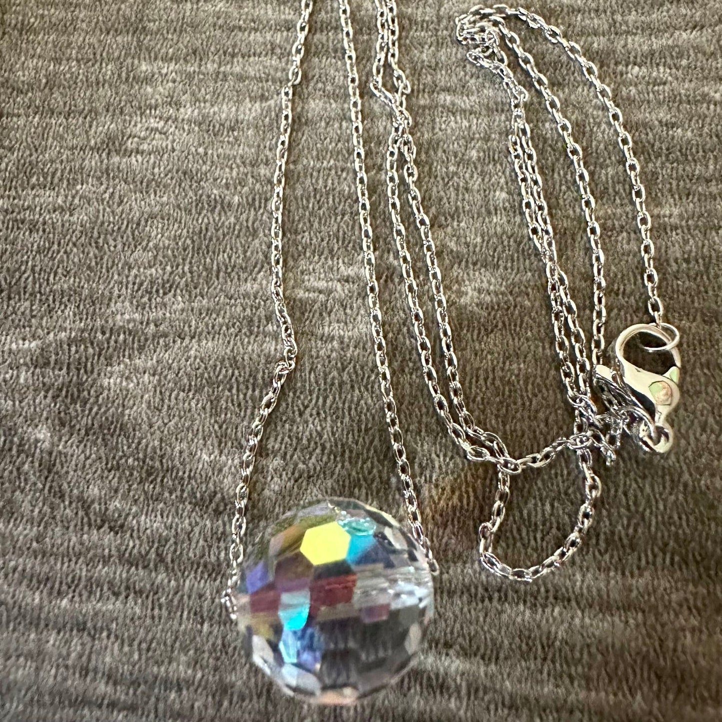 Disco Ball Pendant Necklace, Silver Plated Necklace, Swarovski Crystal Pendant Necklace, Crystal Necklace, Disco Ball Pendant - leoshopdeals