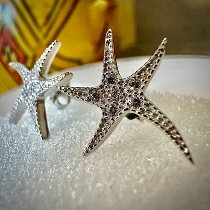 Starfish Earrings Stud, Starfish Jewelry, Stud Earrings for Women Sterling Silver 925, Star Earrings Stud, Cubic Zirconia Earrings - leoshopdeals