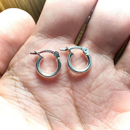 Hoop Earrings Silver Thick 2MM, Sterling Silver 925, Hoop Earrings Women Men, Earrings Hoops Silver 10mm 12mm 15mm 18mm, Jewelry Hoop - leoshopdeals