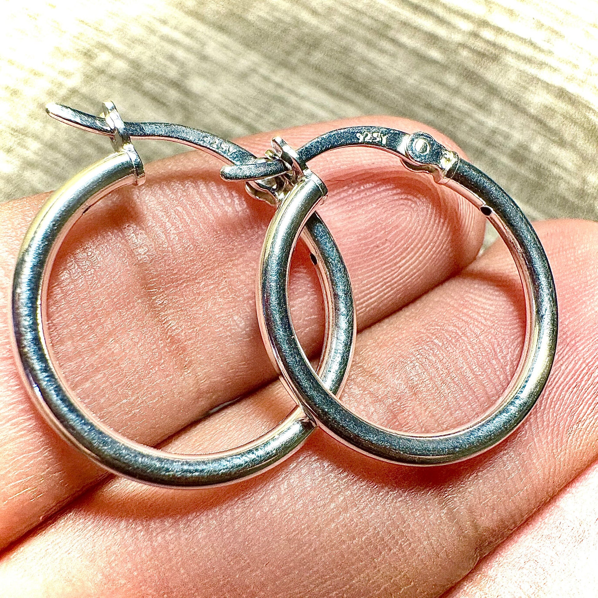 Hoop Earrings Silver Small 20MM, Hoops Earrings Sterling Silver 925, 2MM Silver Hoop Earrings, Pierced Earrings, Minimalist Earrings Hoops - leoshopdeals