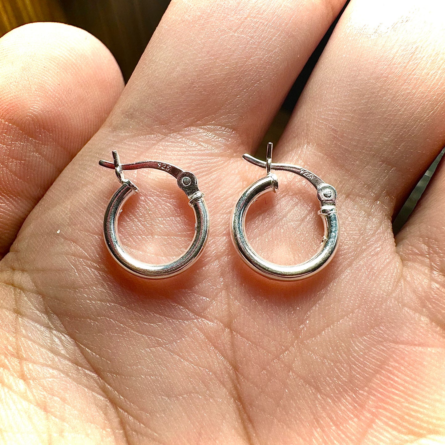 Hoop Earrings Silver Small 12MM, Hoops Earrings Sterling Silver 925, 2MM Silver Hoop Earrings, Pierced Earrings, Minimalist Earrings Hoops - leoshopdeals