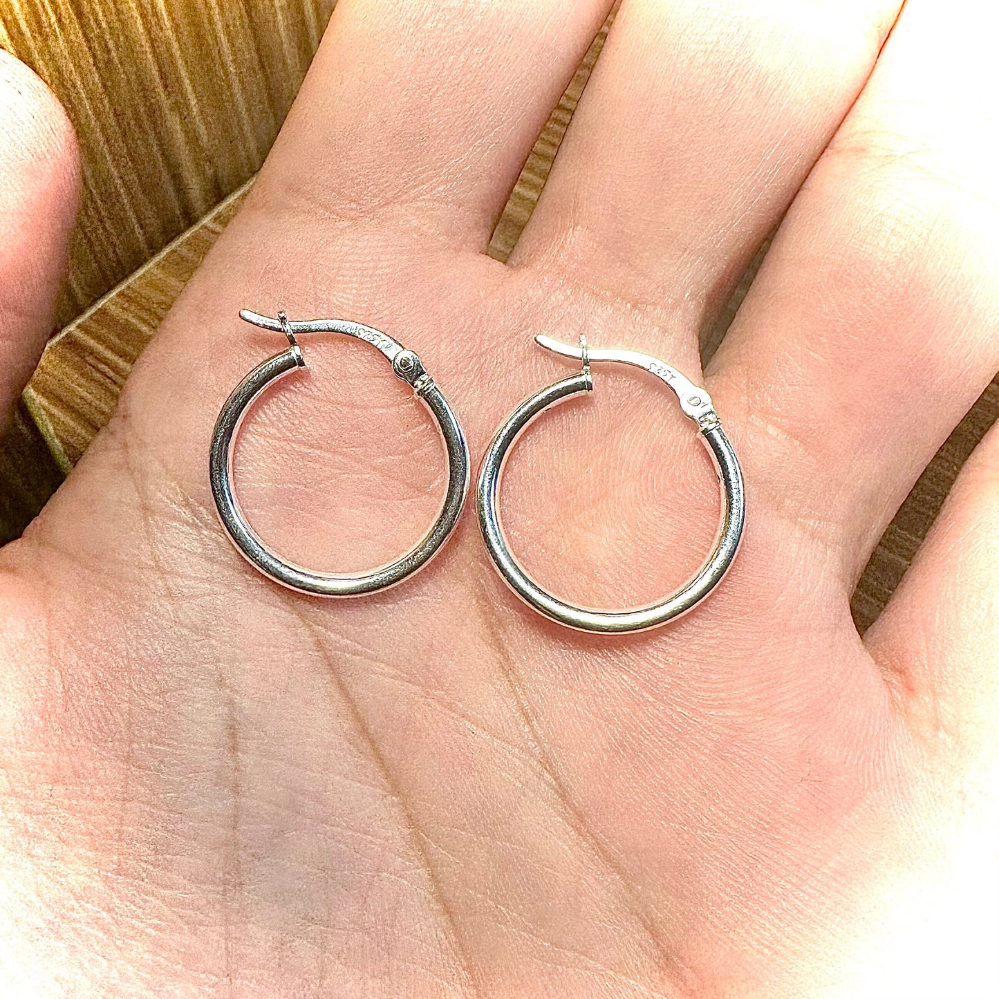 Hoop Earrings Silver Small 20MM, Hoops Earrings Sterling Silver 925, 2MM Silver Hoop Earrings, Pierced Earrings, Minimalist Earrings Hoops - leoshopdeals