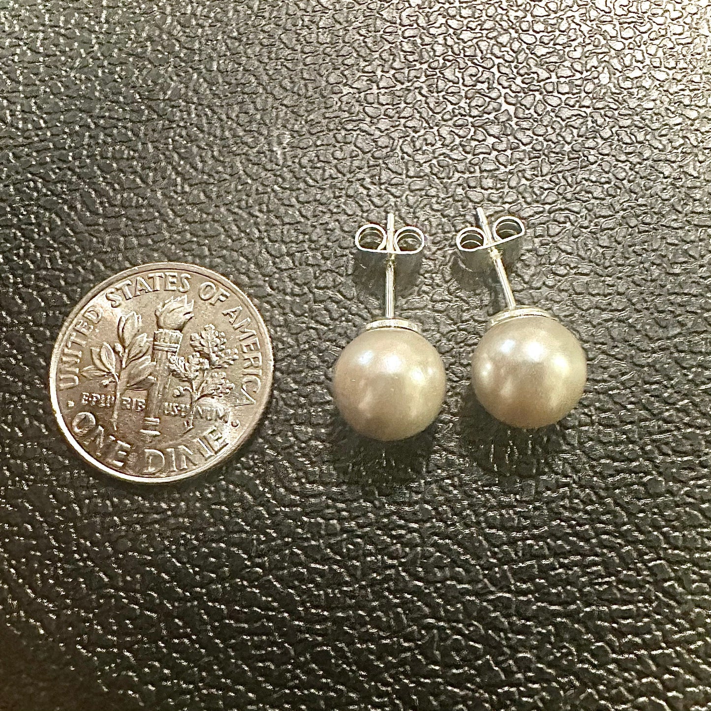 Gray Freshwater Pearl Earrings, 8MM Freshwater Pearl Stud Earrings, Gray Pearl Earrings, Gray Pearl Earrings, Freshwater Pearl Earrings Gift - leoshopdeals