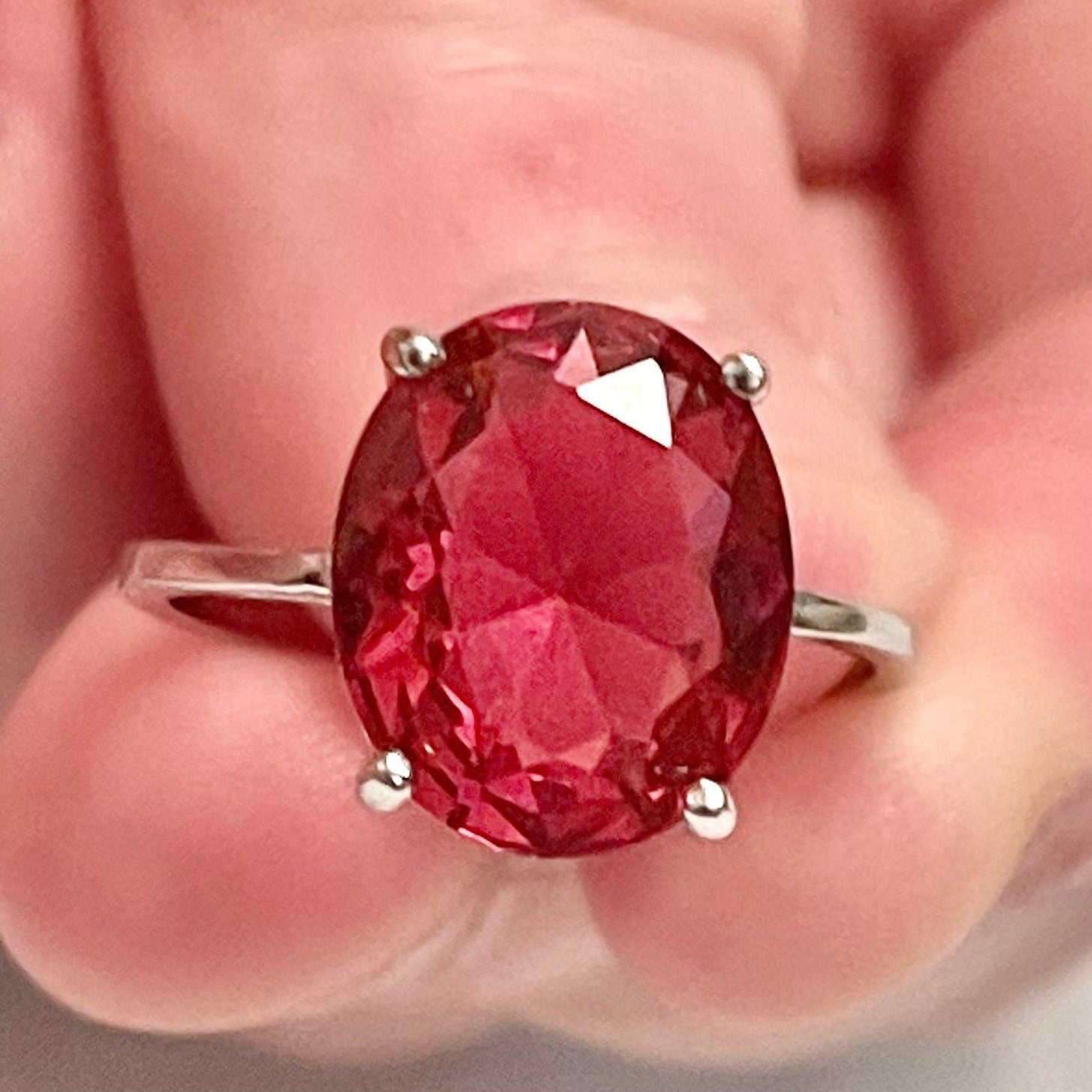 Gorgeous Ruby Ring For Women 5.00 CTTW Oval Ruby Oval Cut Ring Sterling Silver Ring Women Sterling Silver Ruby Ring 925 Oval Ring for Women - leoshopdeals