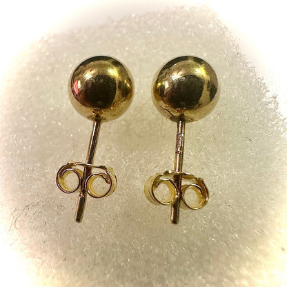 Ball Stud Earrings for Women, 7MM Ball Earrings 14K Gold Plated, Stud Earrings for Women Sterling Silver 925, Earrings Studs Gold Plated - leoshopdeals