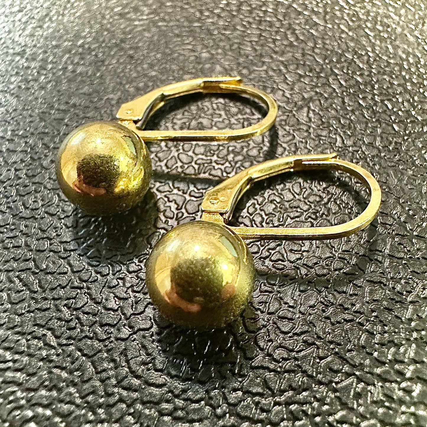 Gold Plated Ball Earrings, Gold Plated Silver Earrings, 8mm Earrings, Gold Leverback Earrings, Golden Ball Earrings, 925 Silver Earrings - leoshopdeals