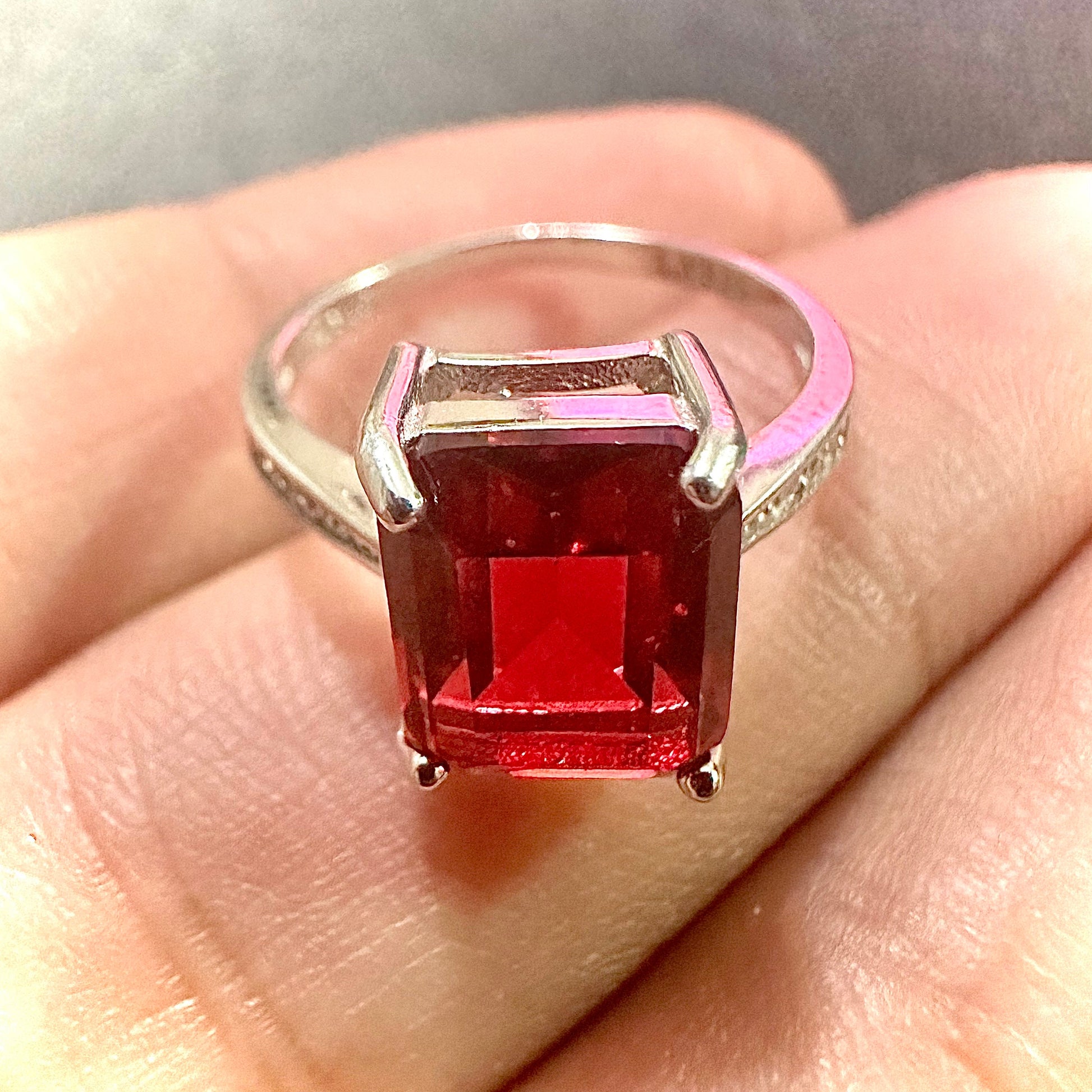 Ruby Ring For Women Silver Ruby Ring Sterling Silver 925 Silver Ring Women Sterling Silver Ring Women Jewelry Ruby Ring 4.00 CTTW - leoshopdeals