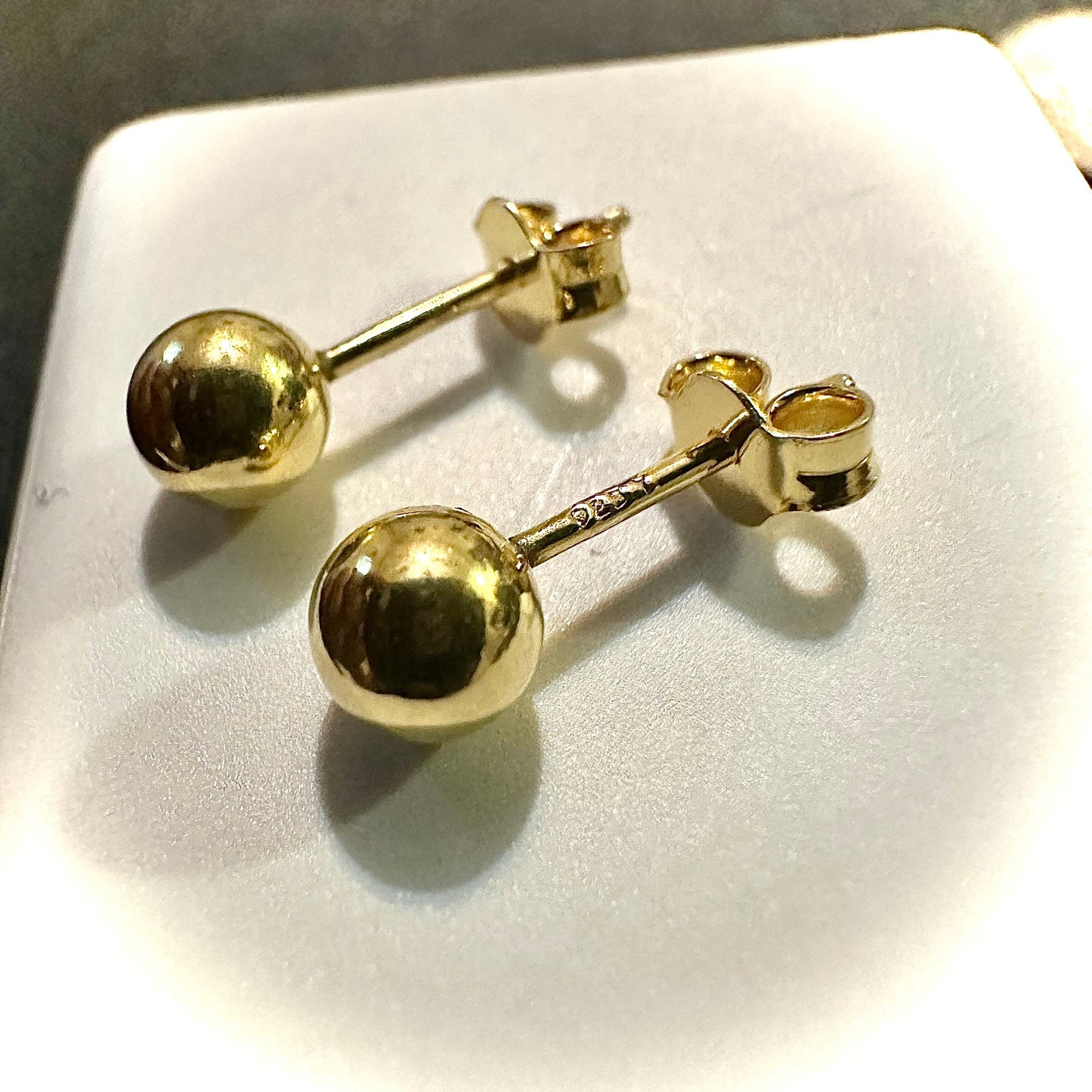 Ball Stud Earrings for Women, 4MM Stud Earrings for Women Sterling Silver 925, Earrings Studs Gold Plated, Ball Earrings 14K Gold Plated - leoshopdeals