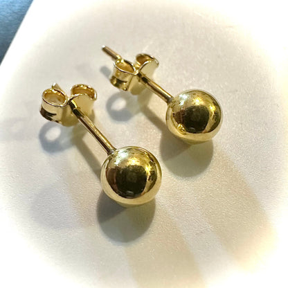 Ball Stud Earrings for Women, 5MM Ball Earrings 14K Gold Plated, Stud Earrings for Women Sterling Silver 925, Earrings Studs Gold Plated - leoshopdeals