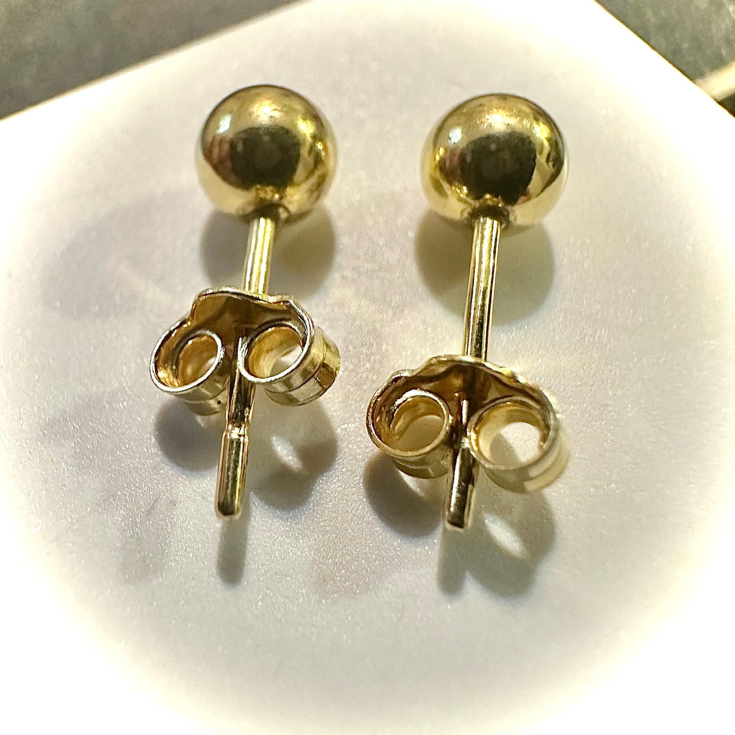 Ball Stud Earrings for Women, 5MM Ball Earrings 14K Gold Plated, Stud Earrings for Women Sterling Silver 925, Earrings Studs Gold Plated - leoshopdeals