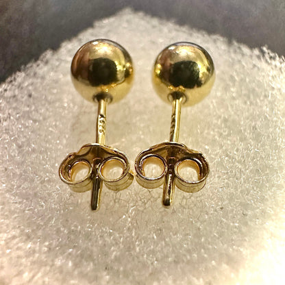 6MM Ball Earrings 14K Gold Plated, Ball Stud Earrings for Women, Stud Earrings for Women Sterling Silver 925, Earrings Studs Gold Plated - leoshopdeals