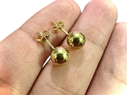 Ball Stud Earrings for Women, 7MM Ball Earrings 14K Gold Plated, Stud Earrings for Women Sterling Silver 925, Earrings Studs Gold Plated - leoshopdeals