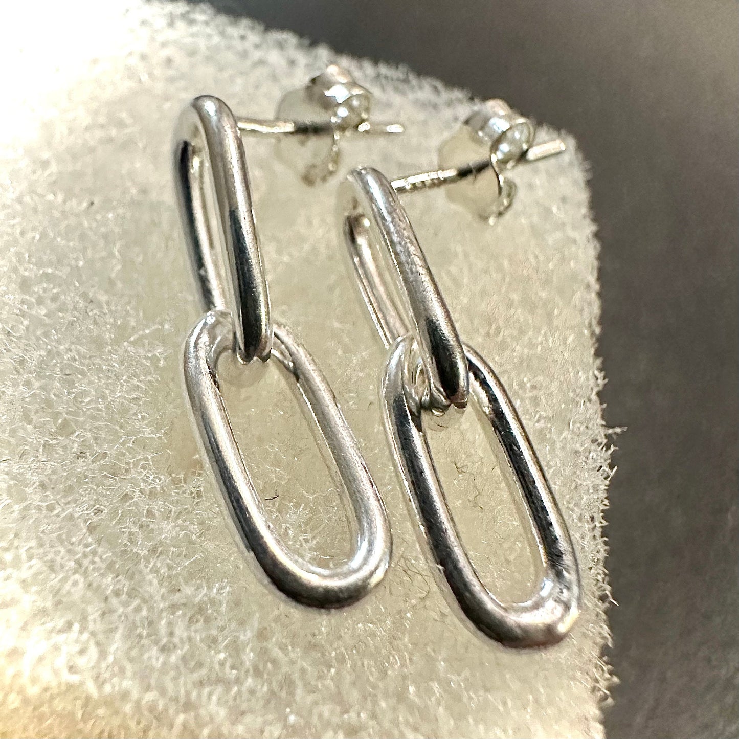 Paperclip Earrings Silver, Paperclip Chain Earrings, Dangle and Drop Earrings, 925 Silver Dangle Earrings, Dainty Dangle Earrings for Women - leoshopdeals