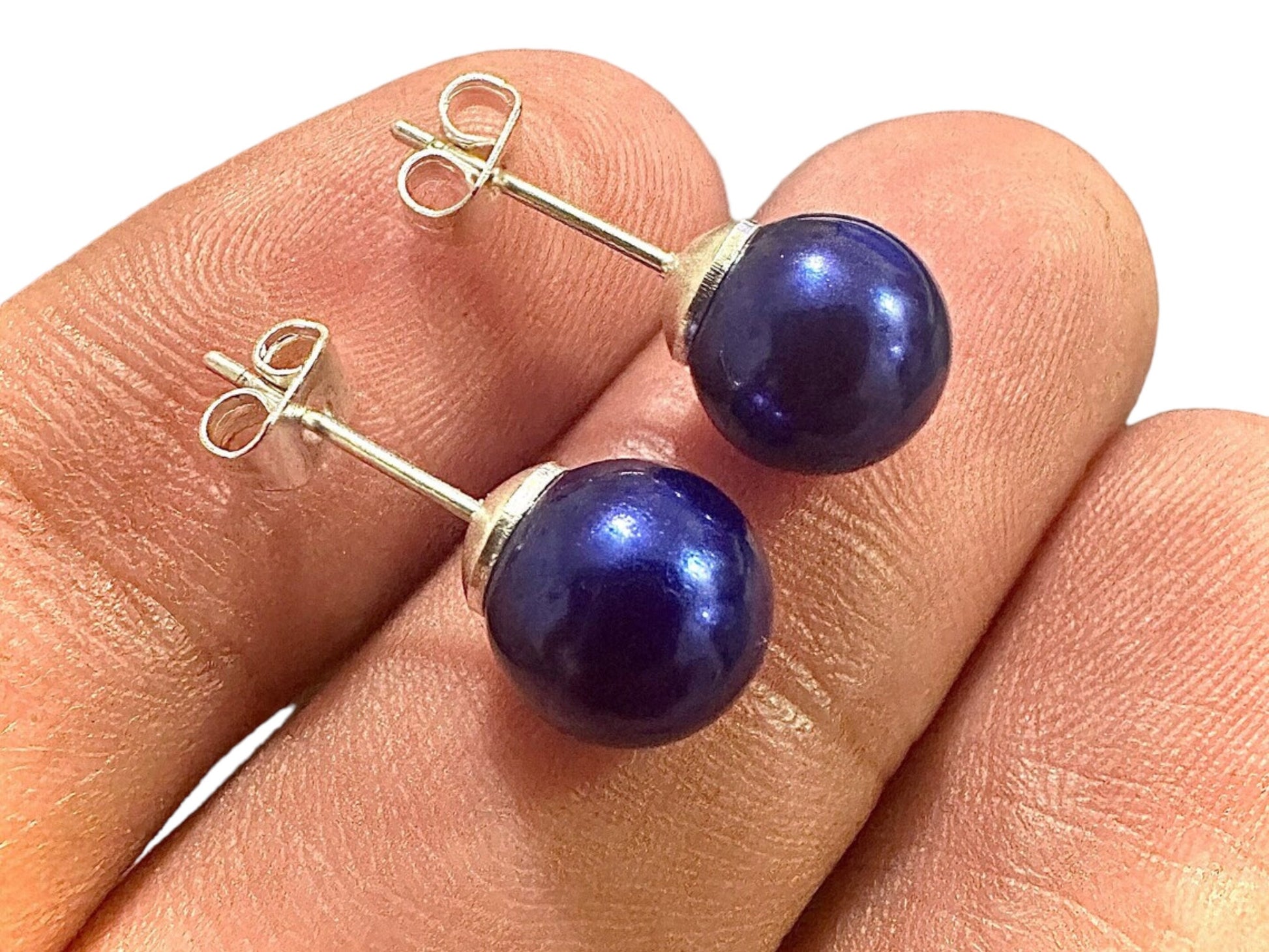 Blue freshwater Pearl Earrings, Freshwater Pearl Stud Earrings, Blue Pearl Earrings, Blue Pearl Earrings, Freshwater Pearl Earrings - leoshopdeals