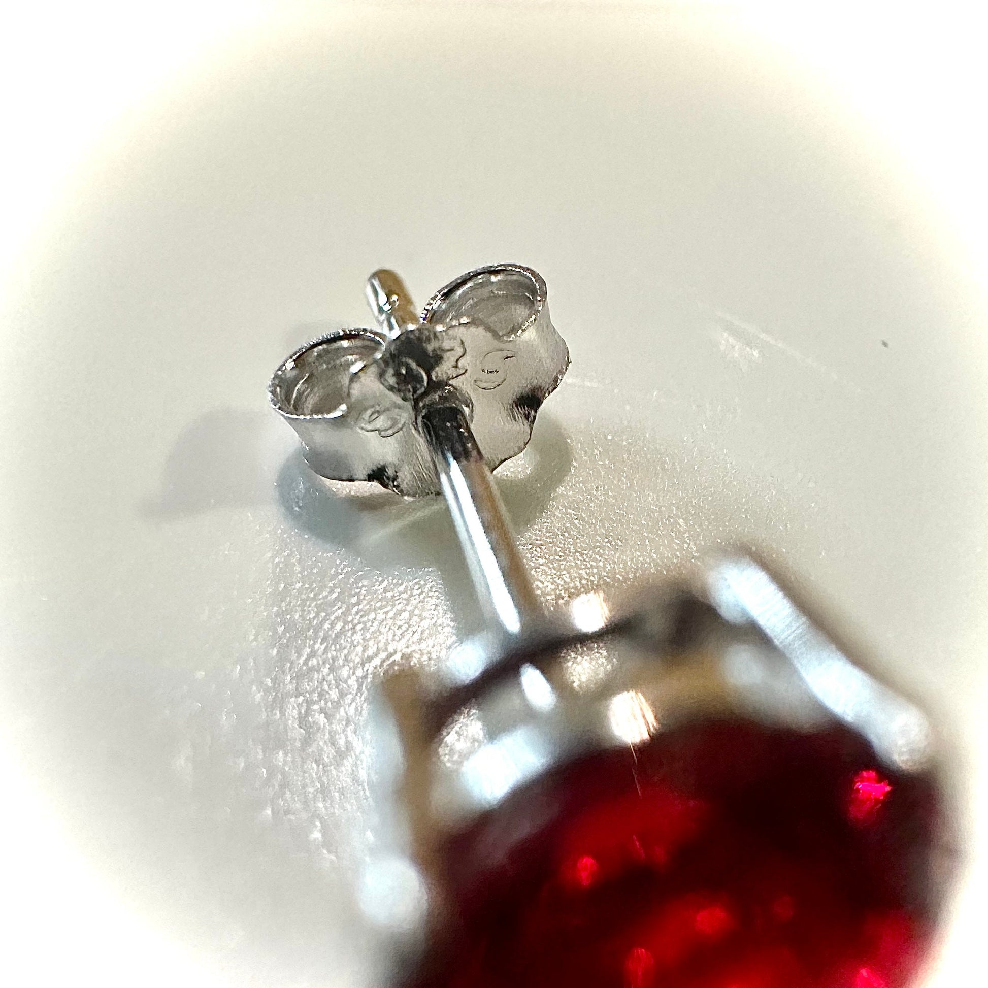 Ruby Stud Earrings, 925 Sterling Silver Earrings, 6MM Ruby Earrings, Round Cut Ruby Earrings, Stud Earrings for Women Silver, Round Ruby - leoshopdeals