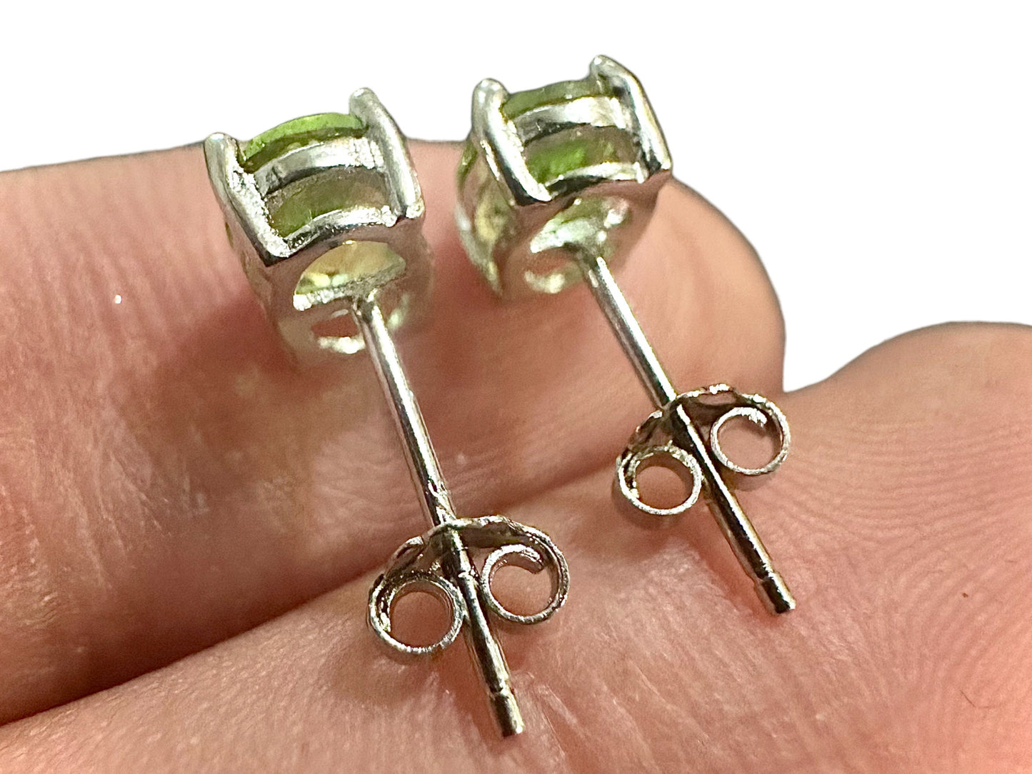 Peridot Earrings, 925 Sterling Silver Earrings, August Birthstone, Oval Peridot Stones, Peridot Earrings Studs, Oval Peridot Earrings - leoshopdeals