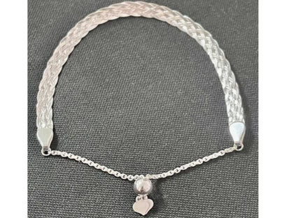 925 Sterling Silver Italian Herringbone Bracelet for Women Adjustable, Braided Bracelet Women, Gift for Her, Gift for Daughter, Gift for Mom - leoshopdeals